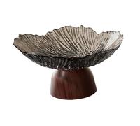 Amagogo Coupe à fruits sur pied, plateau décoratif, bol de service haut pour salon, bureau, cuisine, comptoir, Noir