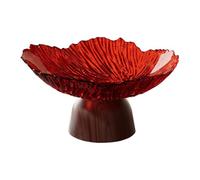 Amagogo Coupe à fruits sur pied, plateau décoratif, bol de service haut pour salon, bureau, cuisine, comptoir, Rouge
