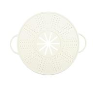 Amagogo Couvercle anti-déversement en silicone, support de cuisson vapeur multifonctionnel, manique à double poignée, Blanc