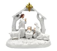 Amagogo Crèche Décorative En Résine Représentant La Nativité de Jésus, Idéale pour Décorer Une étagère, Un Bureau, Une Maison Ou Une Ferme.