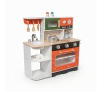 Amagogo Cuisine Enfant Bois avec Accessoires Jouet Cuisine Cuisinière Évier Four Rangement Armoire et Porte-Four Étagère à Ustensiles Convient aux Jeux de