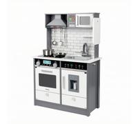 Amagogo Cuisine Jeu en Bois pour Enfants avec Four Avant et Plaque Simulée pour Développer Les Compétences Sociales et la , Gris Et Blanc , Style to 10