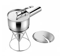 Amagogo Distributeur de Pâte Entonnoir Ustensile de Cuisine avec Mécanisme à Piston en Acier Inoxydable Alimentaire et Support Stable Poignée Ergonomique, 1200ML 8MM+Couvercle