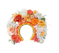 Amagogo Diy Artificial Flower Bandband Making Kit Bround Set Set Creative Headpiece Supplies for Birthday Party Cosplay Gift, Jaune