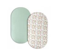 Amagogo Drap Housse Berceau Coton Naturel Bande Élastique Complète Impression Esthétique Lavable sans Perte de Douceur Adapté pour Nourrisson Chambre Accueillante, Cerise Verte, 81-41-13cm