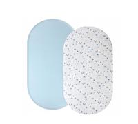 Amagogo Drap Housse Berceau Coton Naturel Bande Élastique Complète Impression Esthétique Lavable sans Perte de Douceur Adapté pour Nourrisson Chambre Accueillante, Arbre Bleu, 133-71-22cm