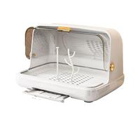 Amagogo Égouttoir à biberons pour bébé, boîte de rangement portable avec couvercle, organiseur pour bouteilles, tasses et armoires de cuisine, Blanc Grand
