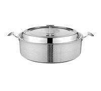 Amagogo En Acier Inoxydable Polyvalent | Inox 304, Marmite à Hot Pot Cvercle, Compatible Induction, Caquelon Poignées, pr Repas Fête, Cuisine, 26x8.5 Cm