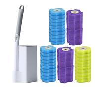 Amagogo Ensemble Brosse et Support WC, kit de Brosse nettoyante pour WC avec 50 recharges pour Accessoires de Maison et d'hôtel