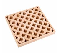 Amagogo Ensemble Construction en Bois pour Enfants Plateau Inclus Pièces Lisses Formes Création Libre pour Jeu Scolaire, Style C