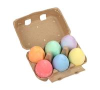 Amagogo Ensemble de craies de trottoir, craies en forme d'œuf, lavables pour Pâques, idéales pour les bricolages printaniers et les cadeaux à glisser dans, 6 Pièces de Couleur Unie