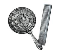 Amagogo Ensemble de peignes de miroir de maquillage miroir à main, cadeau d'anniversaire pour elle, portable et accessoires de vanité de pinceau de coiffure