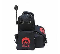 Amagogo Equestrian Gear Pack Sac à 'Équitation de Bottes de Matériel d'Équipement Organisation Claire des Articles Poches, Sac De Transport pour Équipement Équestre, Noir, Noir avec Motif B
