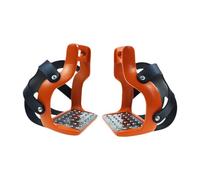 Amagogo Étriers d'équitation en Aluminium avec Housse Protection, Cage pour l'endurance équestre, Orange