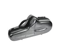 Amagogo Étui Saxophone Alto Rigide Housse Instrument Valise Sac Coque en Fibre de Carbone avec Combinaison Intégrée Zip Solide Intérieur Doux Noir Port, Gris, Argenté Brossé