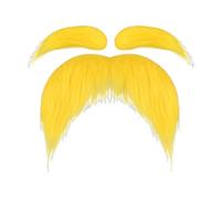 Amagogo Faux sourcils et barbe auto-adhésifs, ensemble de moustaches DIY pour bar, festival, jeu de rôle, Jaune