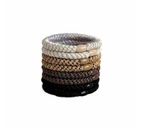 Amagogo Femme Tressé Élastique Accessoire Coiffure Antiglisse Confortable Facile à Utiliser Toucher Net Pratique Adapté pour Bureau Journée, Marron, Kaki Foncé Et Tons Terre