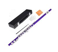 Amagogo Flûte Traversière à 16 Clés Instrument à Vent Embouchure Inclinée Mécanisme Ergonomique Confortable Cupronickel Fermé Fonction Débutant Adaptée pour, Violet