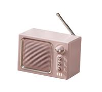 Amagogo Haut-Parleur Design rétro, Machine à 5 W, Ornement élégant, Radio multifonctionnelle pour la Maison, dortoir, Chambre, Cadeau, Bureau, Rose