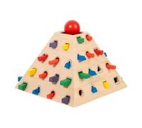 Amagogo Jeu Pyramide Enfant Jouet Éducatif en Bois Tri de Formes Blocs Géométriques Dé en Bois Bâtonnets Longs Adresse Motricité Fine Matériau Bois Convient aux Crèches Classes Pré Scolaires Maison