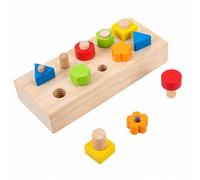 Amagogo Jeu Vis Écrs en Bois Sécurisé J D'assemblage Formes Géométriques Seoriel Activité Visge Métho Seorielle