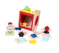 Amagogo Jouet de tri de formes Boîte de correspondance de formes sensorielles en bois Coordination œil-main Blocs pour filles Jouet de puzzle de motricité
