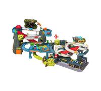 Amagogo Jouets de piste de voiture de course de dinosaures Pistes de train flexibles Jouet éducatif Jouet Montessori Véhicules de jeu Ensemble de jouets pour, Volcan