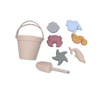 Amagogo Jouets de sable en silicone pour enfants, jouets de plage, cadeau éducatif précoce, ensemble de seau de plage d'été pour garçons et filles, idéal, Beige
