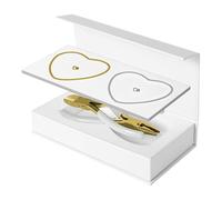 Amagogo Kit de Sertissage avec Pince et Fermoir-Cœur en Argent 925 & Doré, Bracelets à Fermoir Permanent pour Elle et Lui, pour Cadeau de Mariage, Saint-Valentin ou Entre Meilleurs Amis, Style A