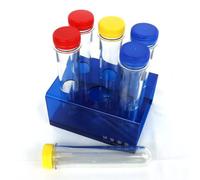 Amagogo Kit Éducatif Scientifique pour Enfants avec Tubes à Essai Transparents et Support Bleu pour Observations Scolaires Expériences Simples et Adapté aux s et Activités Périscolaires