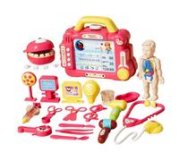 Amagogo Kits de jouets de docteur pour enfants, jeu de rôle, développement, portable, jeu de rôle éducatif pour garçons et filles âgés de 3, 4 et 5 ans, Rose