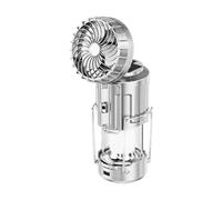 Amagogo Lanterne de Camping avec Ventilateur, Ventilateur Solaire de Camping, lumière d'urgence multifonctionnelle légère et Portable pour Pique-Nique, Argent