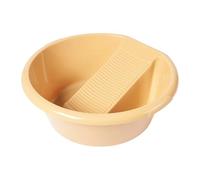 Amagogo Lavabo pour le lavage des vêtements à la main, bac à laver ménager avec planche à laver intégrée pour t-shirts, sous-vêtements, pantalons, chaussettes, Jaune