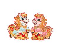 Amagogo Lot de 2 Autocollants décoratifs pour Porte, fenêtre, Porche, Bureau, entrée ou Placard, année du Cheval 2026