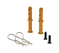 Amagogo Lot de 2 poteaux de carrosserie RC avec clips en R, pièce de rechange, coque RC haute performance, modèle de voiture, accessoire pour mise à niveau, or