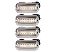 Amagogo Lot de 4 Feux de Tableau arrière pour Bateau, projecteurs sous-Marins compacts en Acier Inoxydable Haute Performance à lentille Transparente pour