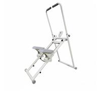 Amagogo Machine d'escalade Intérieure Équipement de Gym Stepper Grimpeur Vertical Simulateur d'Escalier Cardio Fluide Châssis, Appareil D Exercice Abdominal Blanc avec Siège