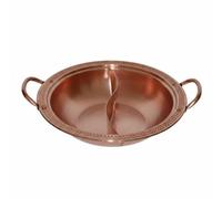 Amagogo Marmite Électromagnétique Marmite Hotpot Casserole Caquelon Séparateur en Cuivre et Acier Diffusion Rapide de la Chaleur Deux Bouillons Distincts