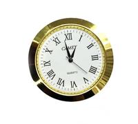 Amagogo Mécanisme d'Horloge Insert de Réparation Mouvement Cadran Aiguille Balayage Lunette Polie Convient aux Remplacements d'Anciens Garde-Temps Projets de Bricolage Bureaux, 40mm, 40 金色罗马白底
