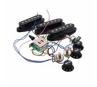 Amagogo Micro Simple pour Guitare Électrique Pickup Simple Set Électronique Complet Potards Switch 5 Positions Câblage Préassemblé Son Précis et Clair, Blanc