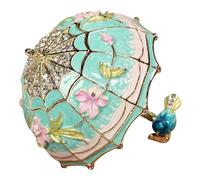 Amagogo Mini boîte à Bijoux en émail, Coffre à trésors pour Colliers, Organisateur Unique en Forme de Parapluie, idéal pour la Chambre, Un Anniversaire ou la, Vert