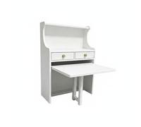 Amagogo Mini Buffet de Rangement Miniature avec Tiroirs Armoire Table Pliable Meuble de Maison de Poupée Double Tiroir et Espace Inférieur Organisé Matériau, Blanc