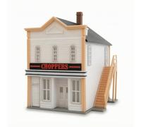 Amagogo Miniature Building Scene Maquette Bâtiment Taverne Diorama Modèle Réduit Scène Construction Solide en PETG Plastique Toit à Pignon et Cheminée Brique, Maquette De Bar, sans Éclairage