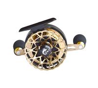 Amagogo Moulinet de Pêche Baitcasting Rafting Alliage d'Aluminium Poignée Ergonomique Bouton de Frein Supérieur Commande Double, Or, Main Droite