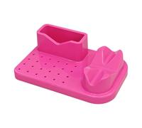 Amagogo Organisateur de la machine de polissage des ongles, support de perceuse à 20 trous, support de carter de bureau léger portable, Rose Rouge