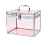 Amagogo Organisateur de maquillage en acrylique, présentoir à cosmétiques, boîte couronne élégante, rangement transparent pour outils de maquillage, mallette, Rose Clair