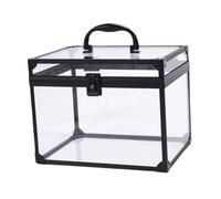 Amagogo Organisateur de maquillage en acrylique, présentoir à cosmétiques, boîte couronne élégante, rangement transparent pour outils de maquillage, mallette, Noir Clair