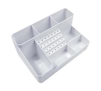 Amagogo Outils de nail art organisateur Bits de rangement Boîte de rangement électrique accessoire spacieux stockage de capacité 28 trous, Blanc