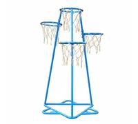 Amagogo Panier de Basket Enfant Support Multi-cerceaux Rack But Entraînement Adresse et Concentration Châssis Renforcé Usage Régulier Convient de Jeux Cour d'École Maison, Bleu Ciel