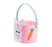 Amagogo Panier de Pâques vide, seau à œufs, jouets, rangement pour fêtes, poupées, bonbons, cadeaux pour bébés et enfants, Rose